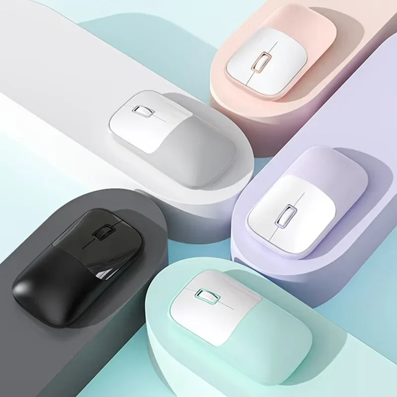 

Multicolored Office Mouse 2.4G Wireless Bluetooth Dual Mode Quiet Button Rechargeable Mouse Ergonomics Lightweight for PC Laptop