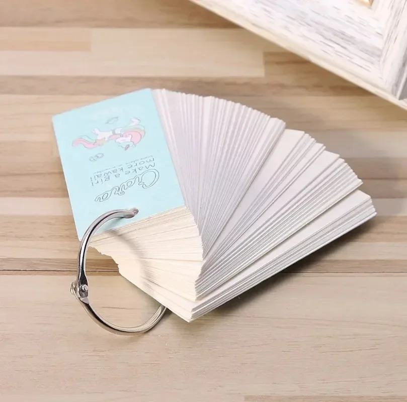 110 Sheets Lovely Mini Notebook School Supplies Stationery Vocabulary Writing Reciting Book Sticky Note Loose Leaf Memo Cards