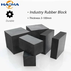 Black Industry Rubber Block Elastic Anti Slip Damping Gasket Shockproof Pad wear resistant Thickness 3-100mm