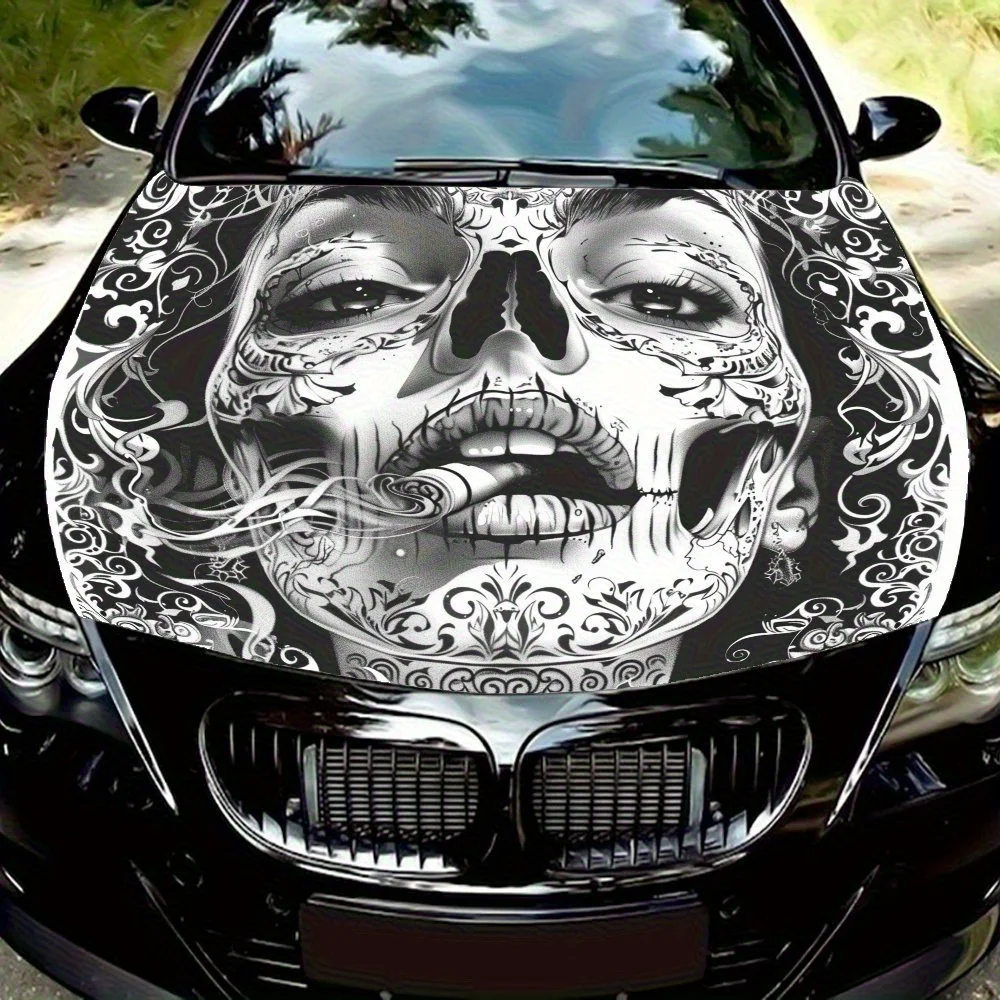 

Панк-курящая девушка, обертка на капот автомобиля, виниловая наклейка, графический капот для грузовика, автоаксессуары, украшение, наклейка, подарок