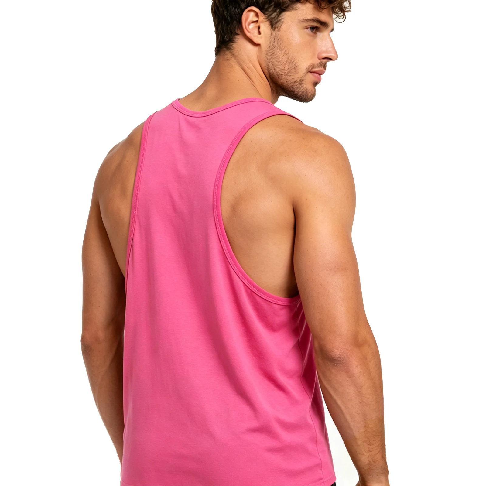 Herren Tank Top Casual Weste Mann Tiefer V-Ausschnitt Sexy Ärmellose Tops T-Shirt Muskeltraining Bodybuilding Singlet Dopaminfarbe – Detail 9