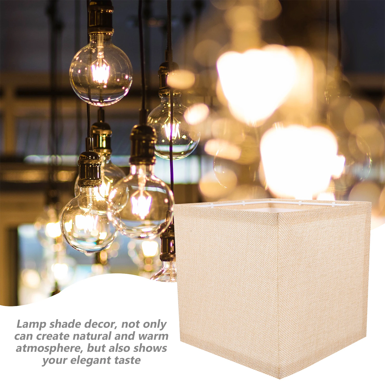 

Cloth Lamp Shade Square Fabric Table Lamp Cover Replacement E27 Stylish Modern Light Shade For Bedroom Living Room Office