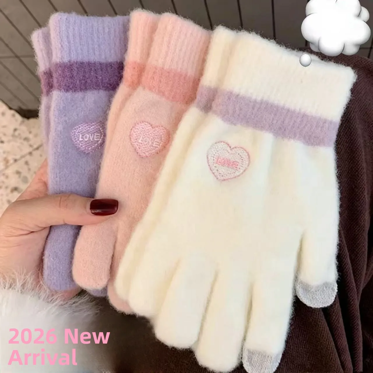 Women's Winter Touchscreen Gloves 2026 New Style Fleece Lined Thick Cycling Gloves Warm for Students Bike Riding