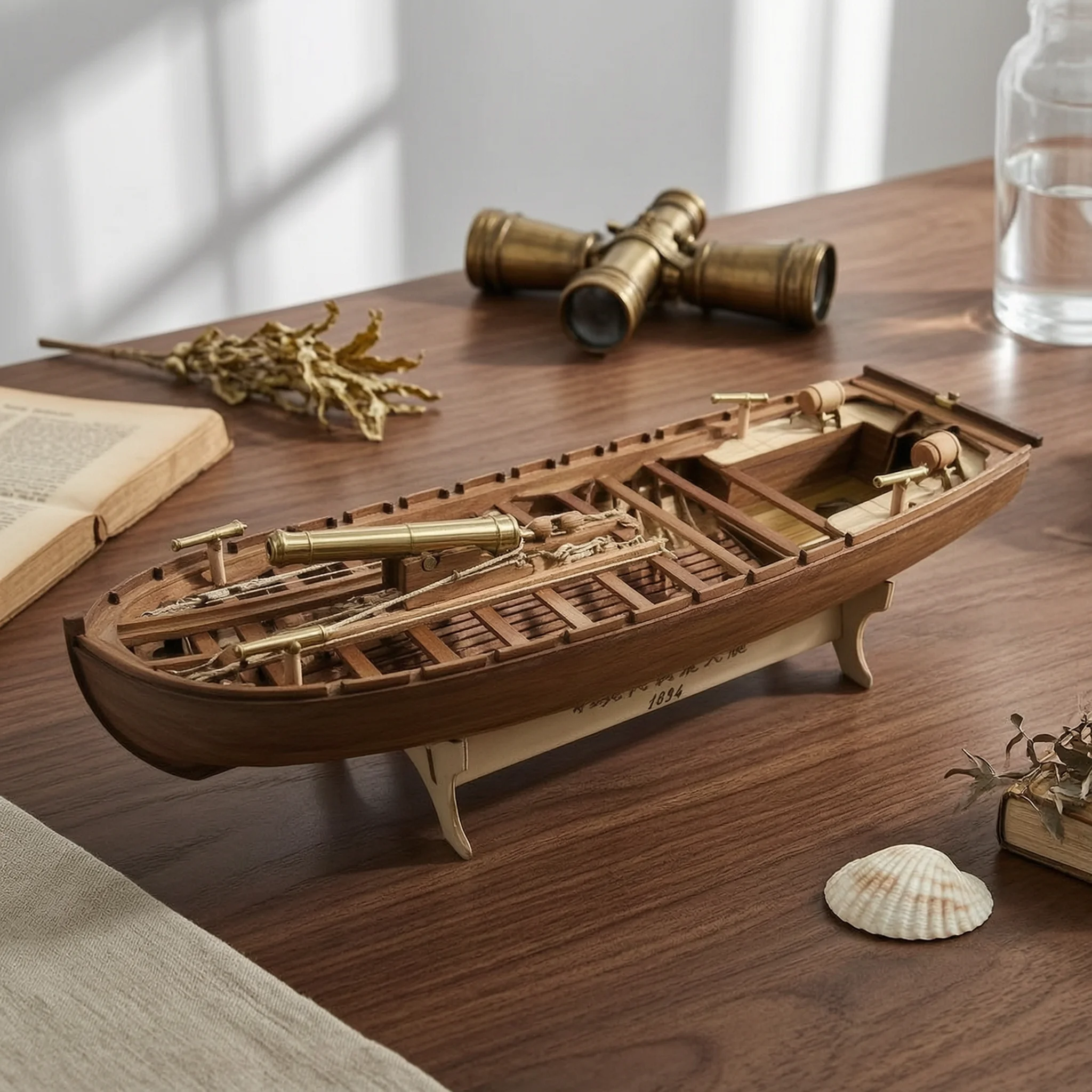 Wooden Ship Model Kit DIY Wooden Sailing Model Kit Assembly Buildable for Hobbyists, Home Display, Craft Room