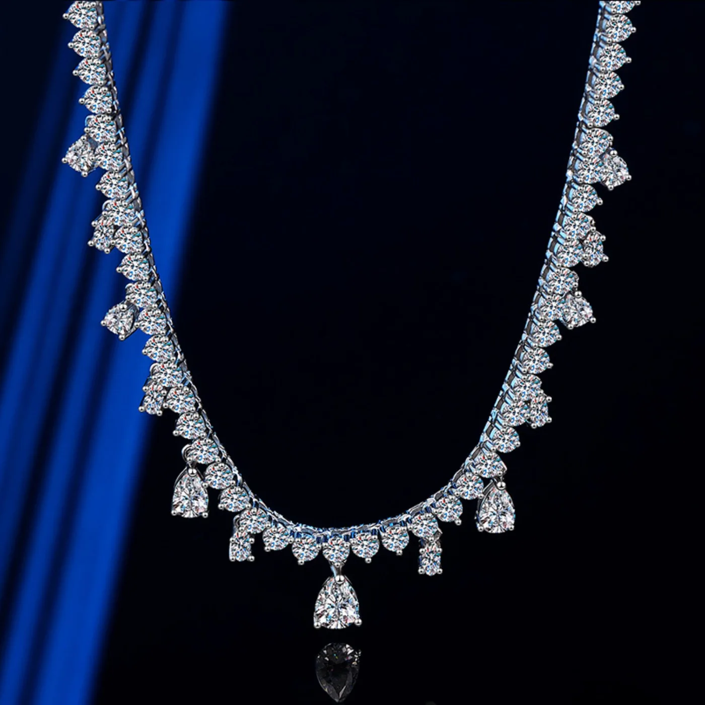 SongYun Luxury Jewelry 925 Sterling Silver Tennis Chain Necklace For Women Men Moissanite Diamond Tennis Necklaces Fine Jewelry