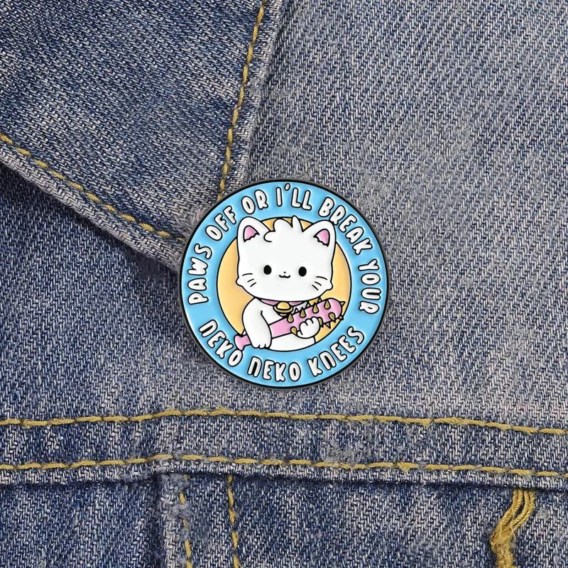 Lapel Pins Cartoon Cat Spiky Bat Badge Personalized Creative Niche Brooch Backpack Clothing Decoration Brooch Small Accessories