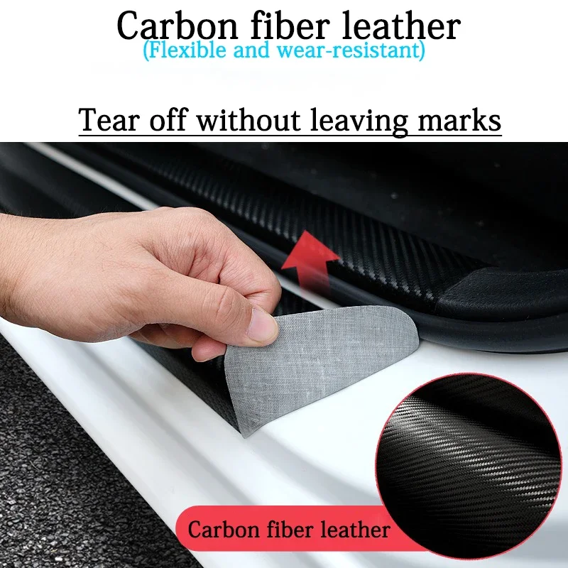 Carbon Fiber Car Trunk Door Sill Trim Stickers for KIA Sportage Logo Threshold Anti Scratch Tape Waterproof Decal Decoration