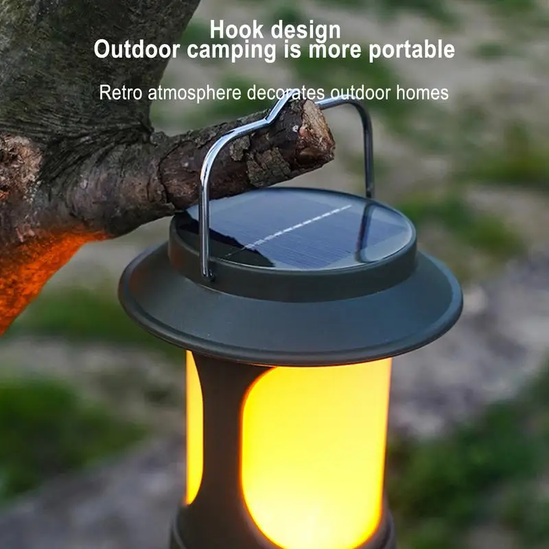 USB Rechargeable Lanterns Rechargeable Solar USB Portable Lamp Dimmable Dangle Tent Lights 3 Light Modes Portable Lantern