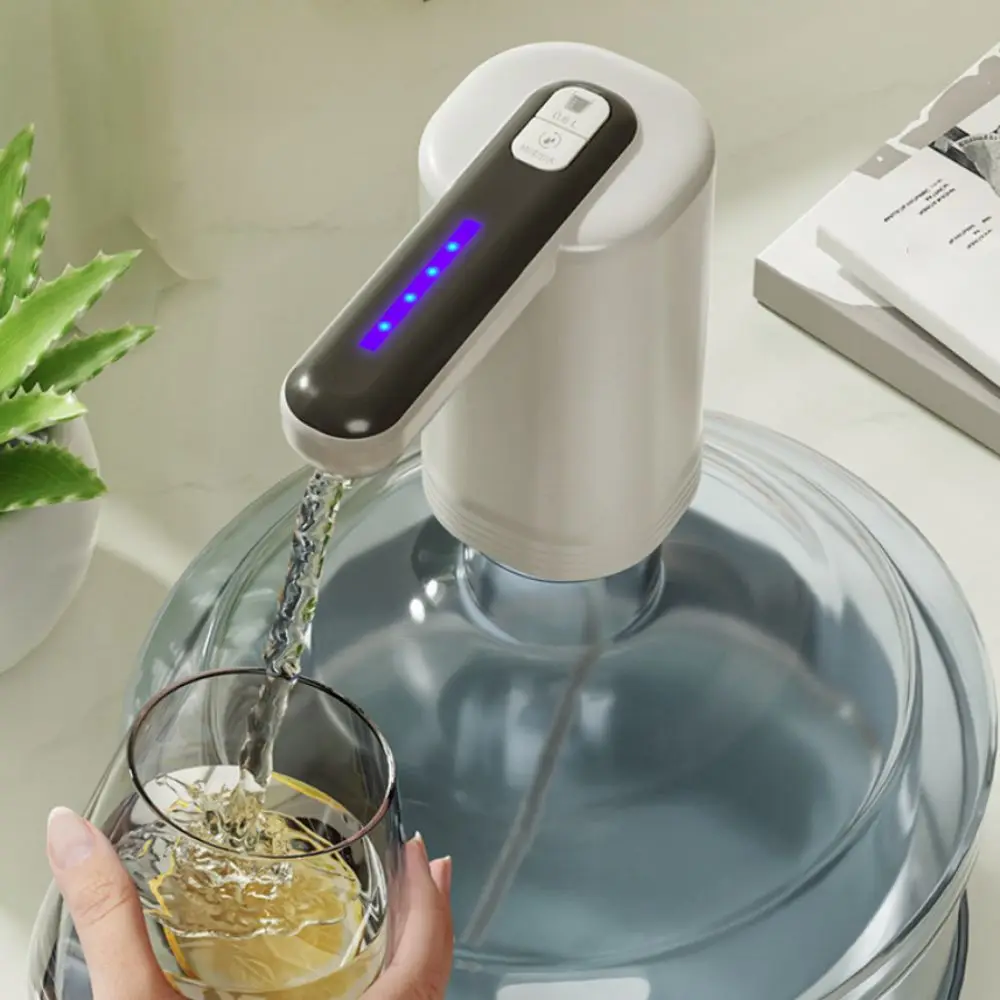 Double Pumps Design Electric Water Bottle Pump USB Charging Quantitative Gallon Bucket Water Dispenser Wireless Rechargeable