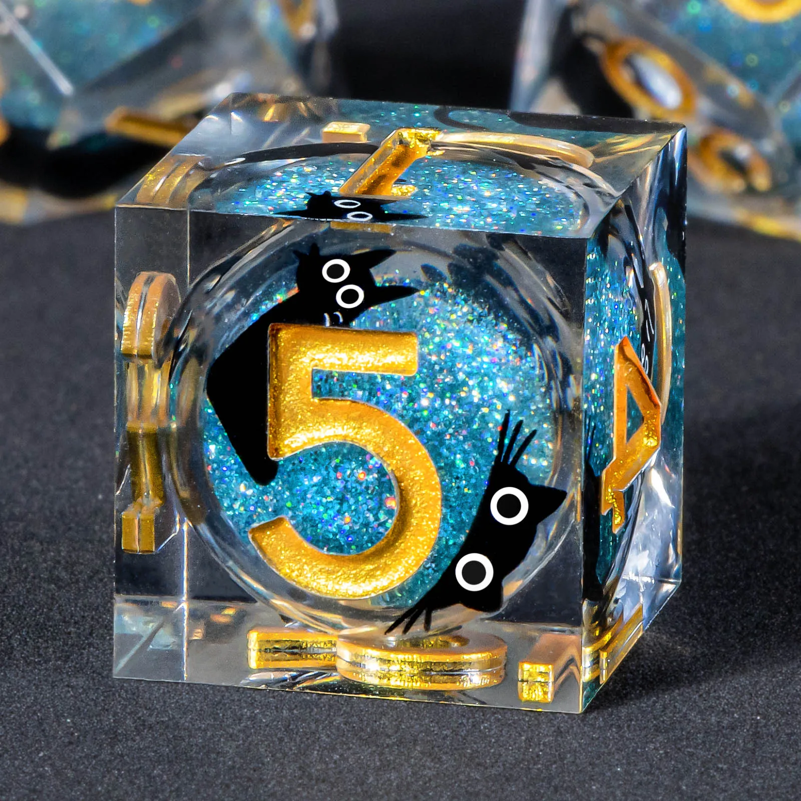 

Resin DND Dice Set，Liquid Core Dice Set D&D，Role-Playing Polyhedron Dice Dungeon and Dragon Magic Pathfinder Game