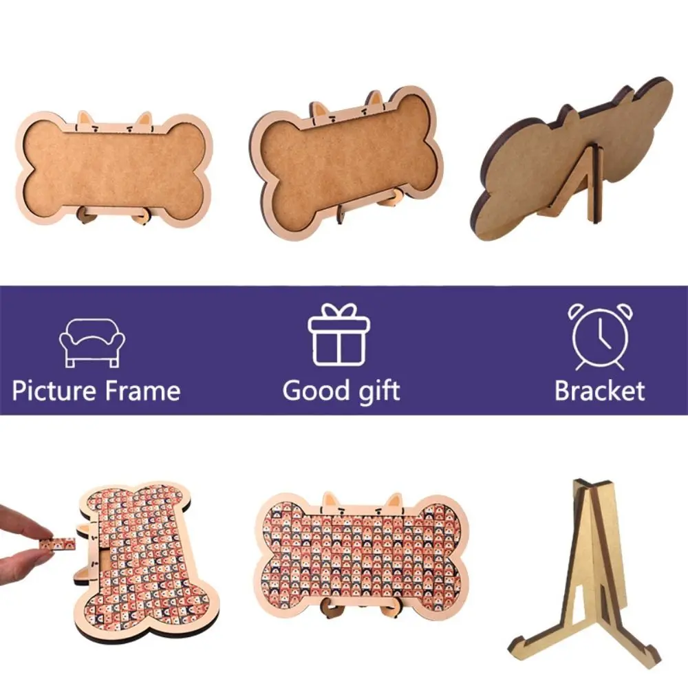 Creatieve cartoon katvormige puzzel puzzel speelgoed houten houten puzzel schattige kat stukken kinderen