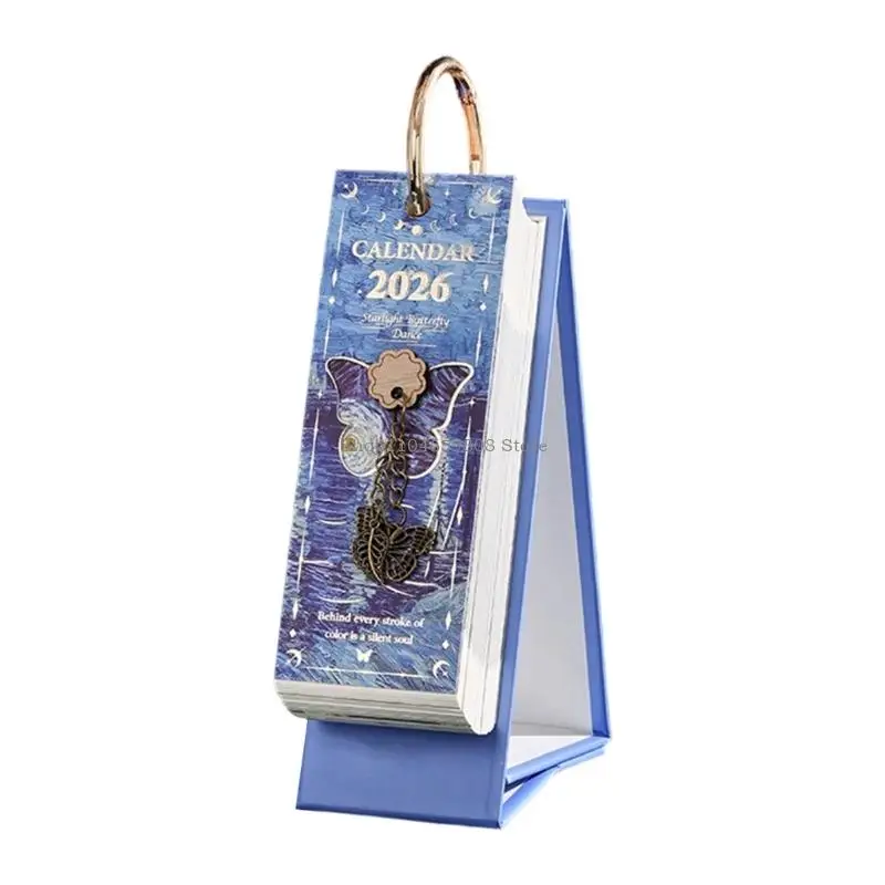 

Desk Calendar, 2026 Mini Desk Calendar Planner Double Coil Binding Calendar Standing Small Desktop Decors