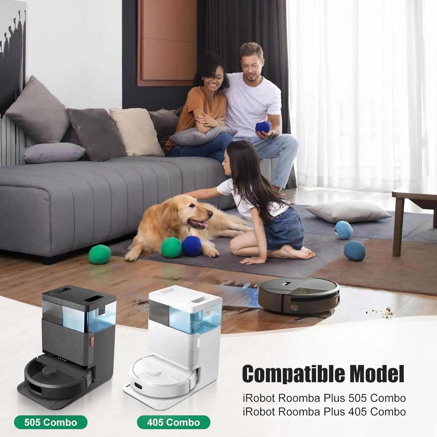Accessories For iRobot Roomba Plus 405 Combo / 505 Combo Robot Vacuum Spare Parts Main/Side Brushes Mop Cloths Filters Dust Bags