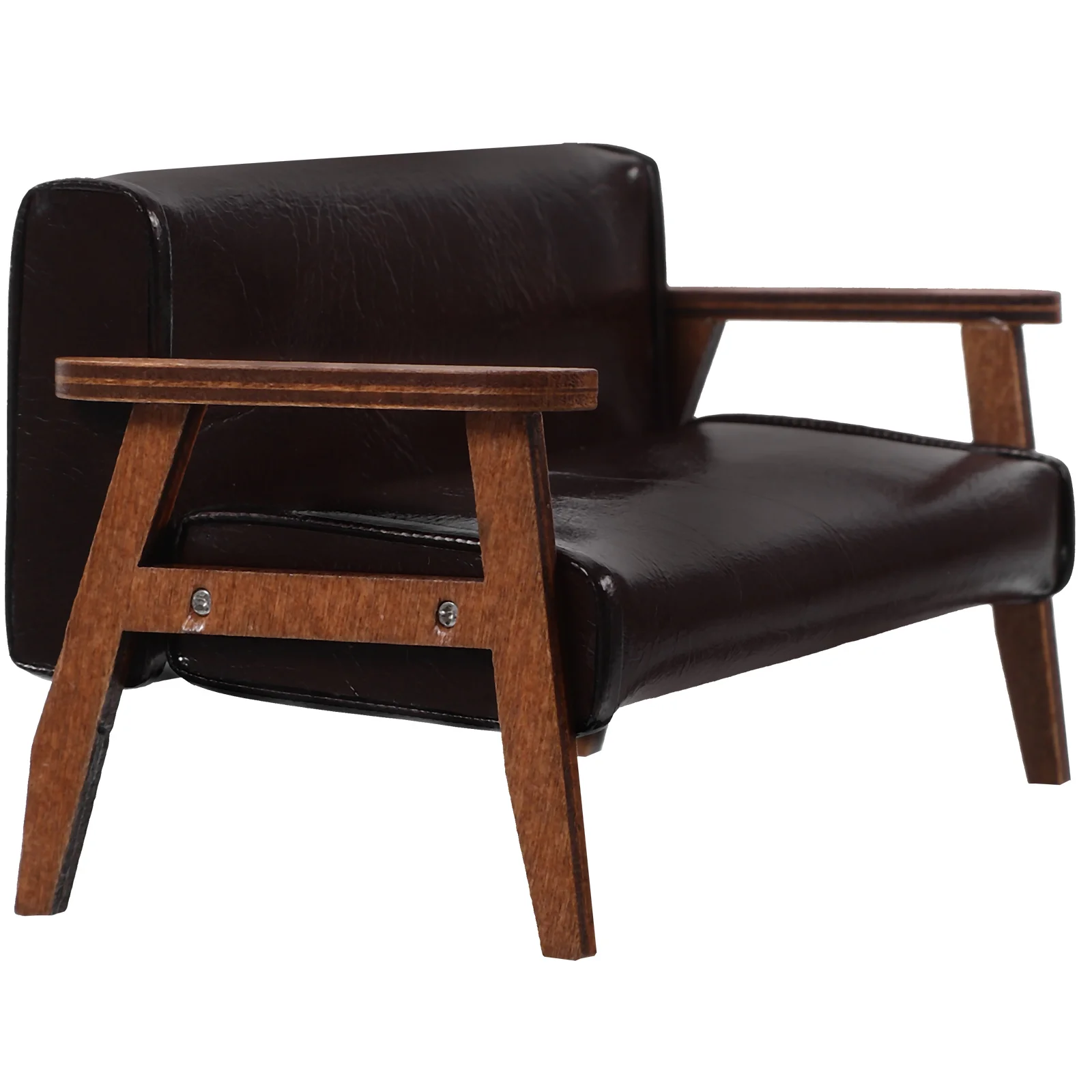 Mini Sofa Chair Dollhouse Chairs Recliner Armchair Furniture Miniature Decoration Wooden