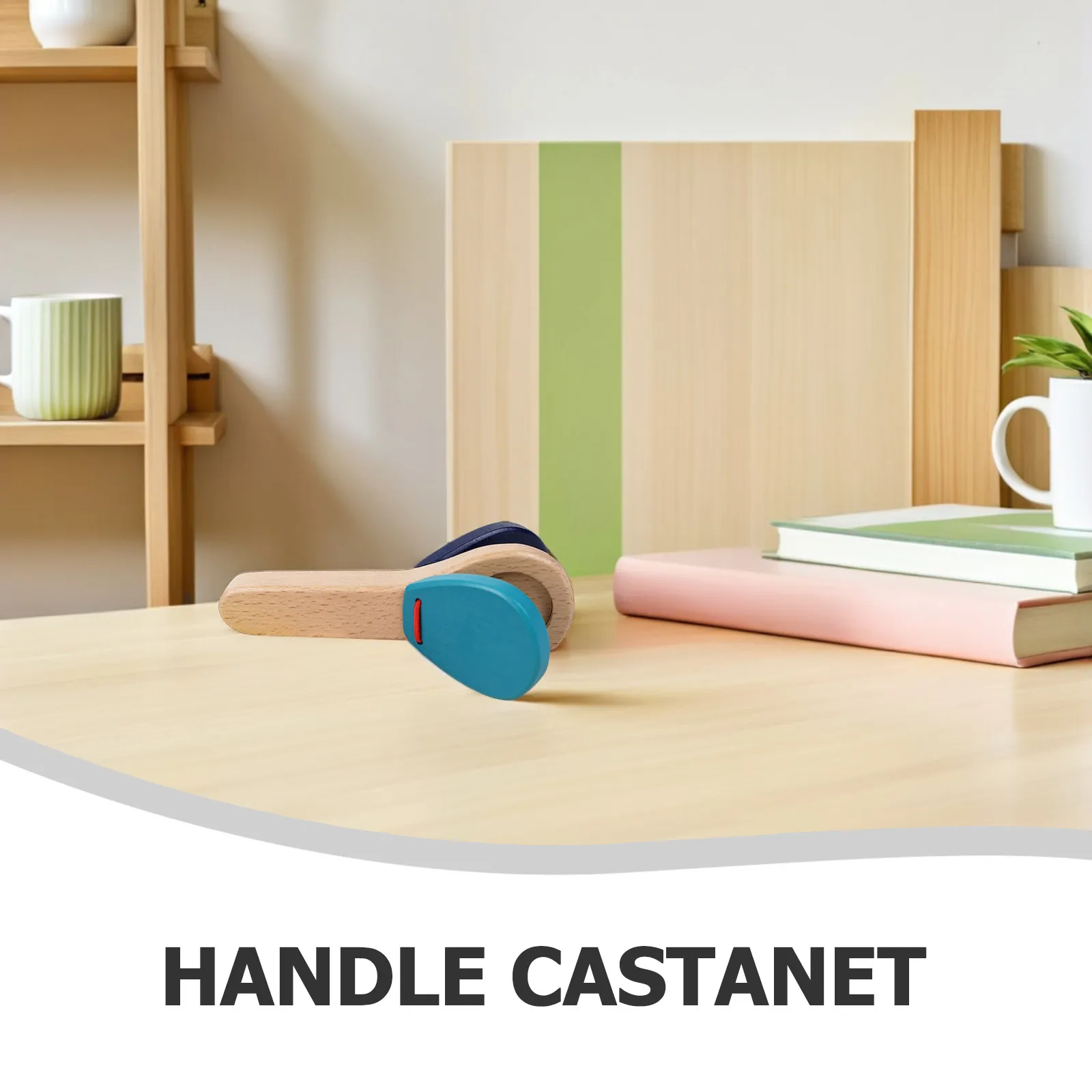 Wooden Castanet Clapper for Kids Small Smooth Surface Educational Musical Percussion Instrument Hand Eye Coordination Baby Early