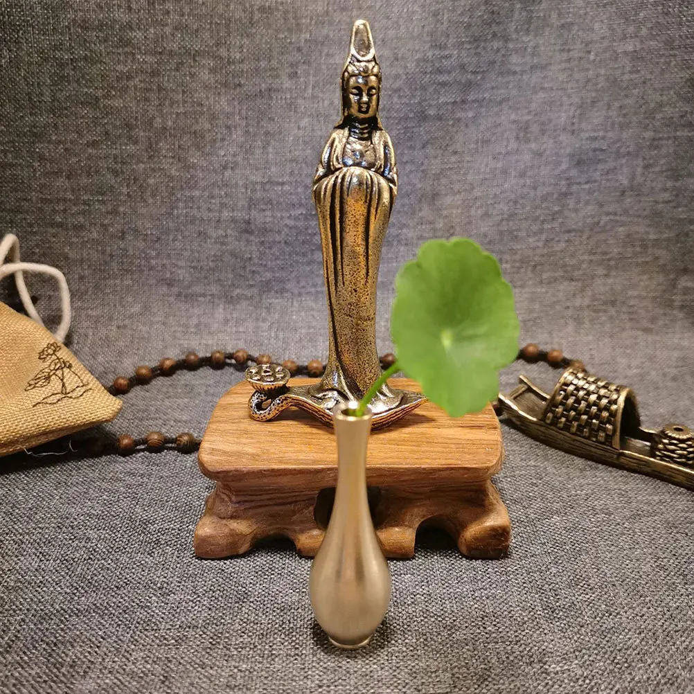 

2Pcs Copper Mini Vase Perfect Gift Wedding Housewarming Decorative Desktop Home Metal Vase Mini Flower Ware Desktop Vase,