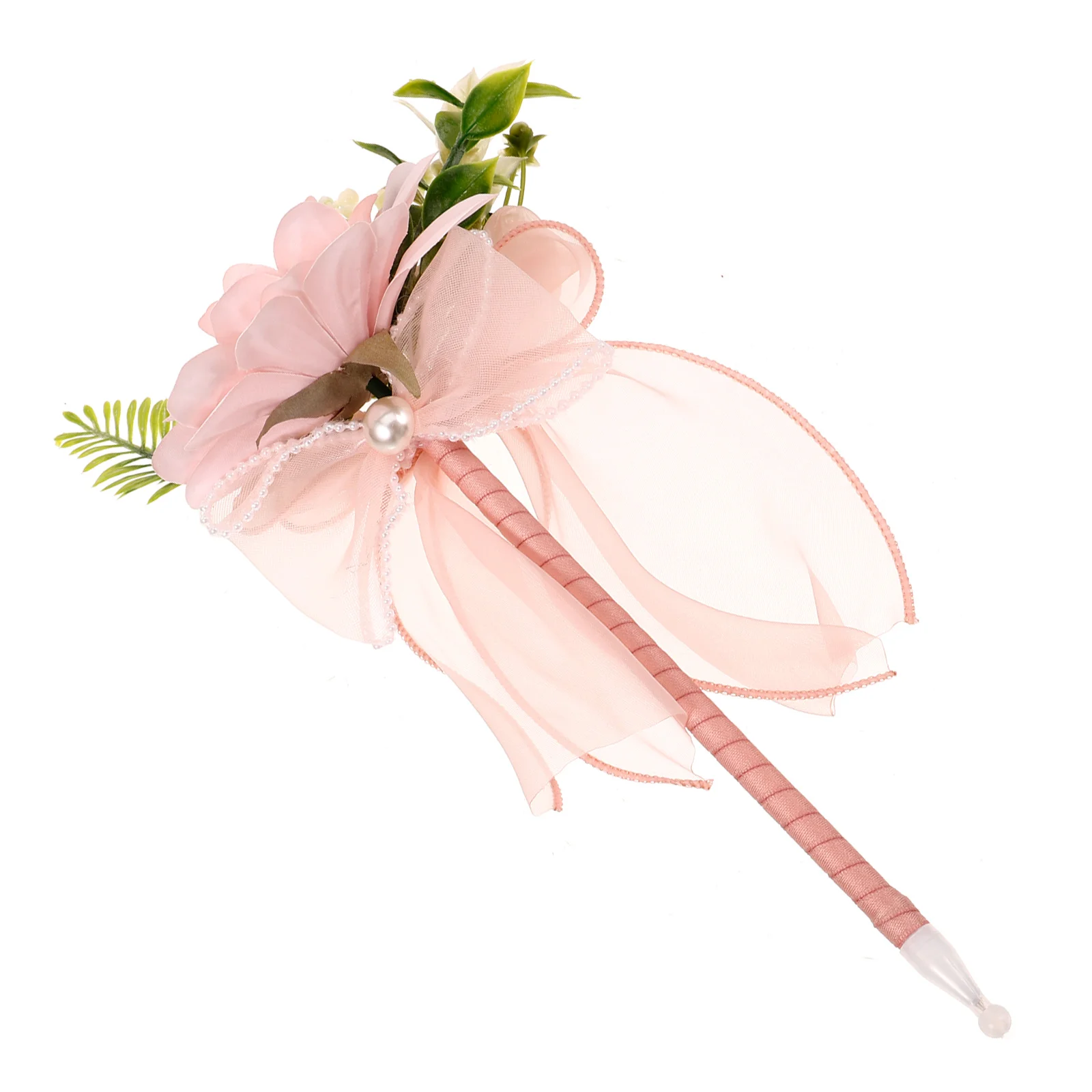 

The Gift Mother's Day Ballpoint Pen Flower Bouquet Fake Delicate Pink Decorative Staff