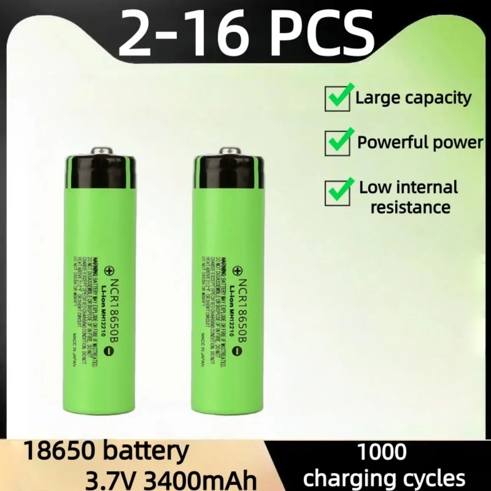 Original NCR18650B 3.7V 3400mAh Li-Ion Rechargeable Battary Pointed Tip 18650  For Flashlight Torch Headlamp LED