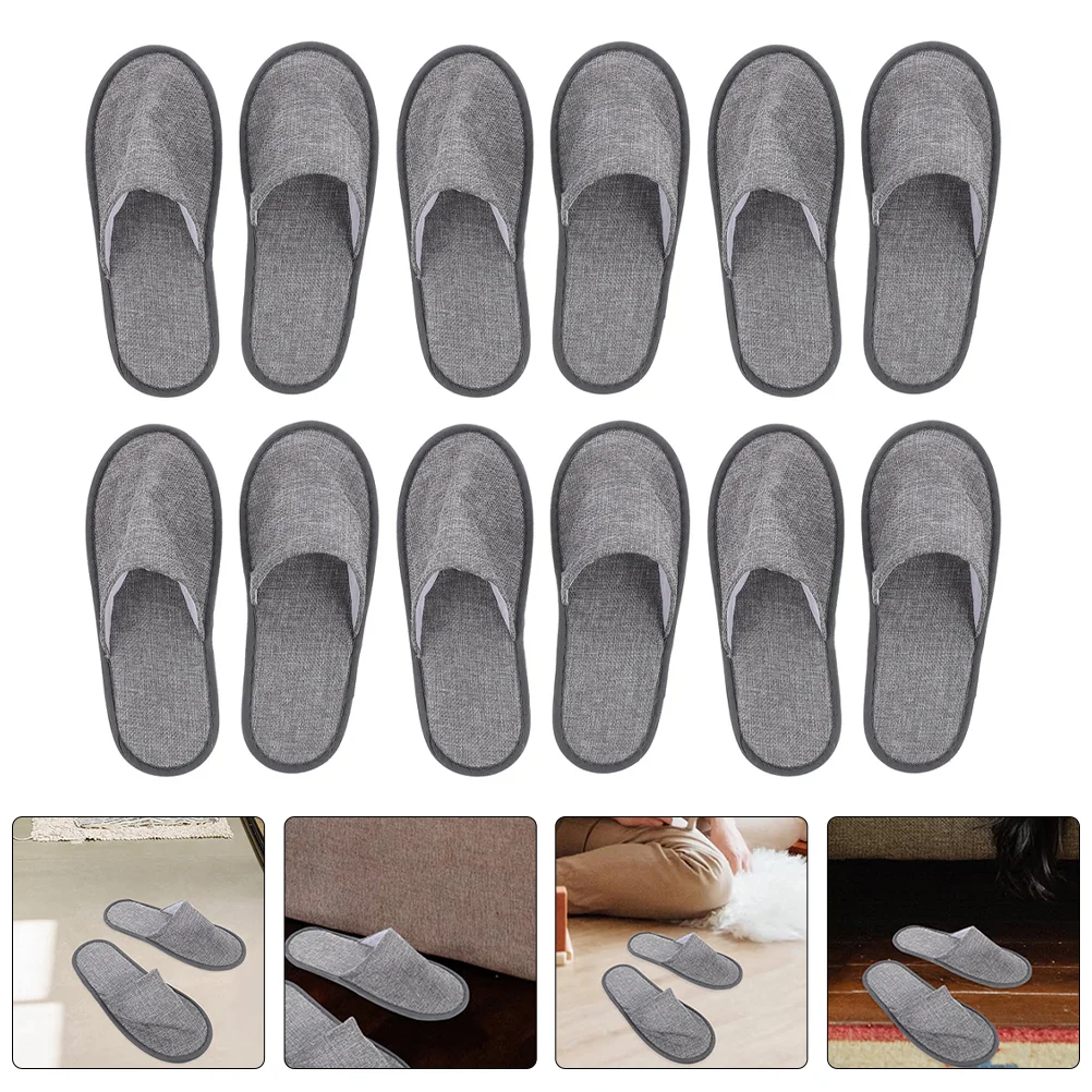 Cotton Slippers Household Guest Shoes Spa Outdoor Universal Hotel Travel for Women Portable Foldable