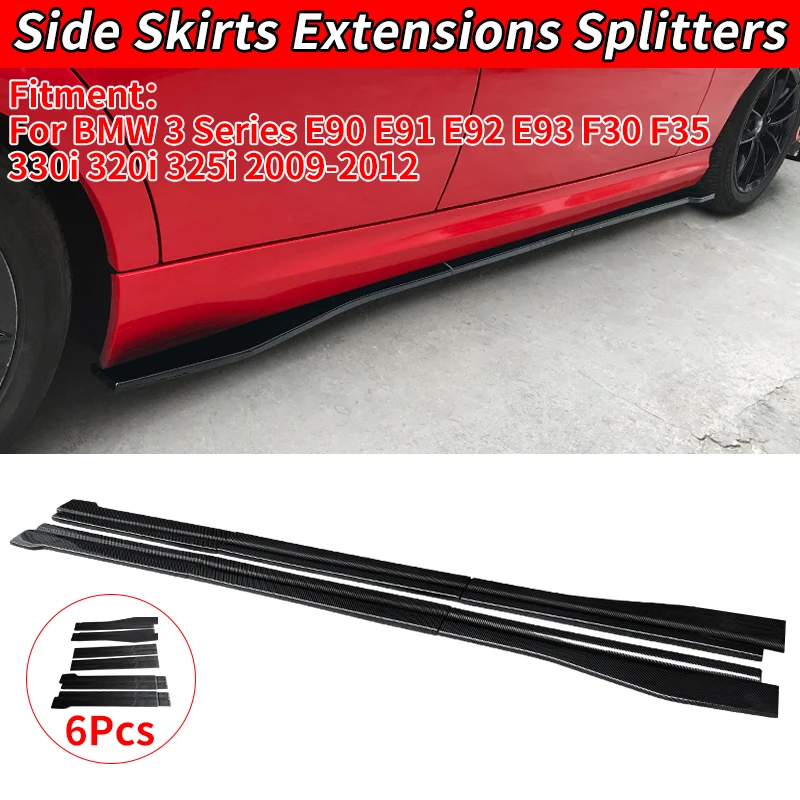 

For BMW 3 Series E90 E91 E92 E93 F30 F35 330i 320i 325i 2009-2012 Car Side Skirt Extension Splitter Winglet Side Wing Bumper Lip