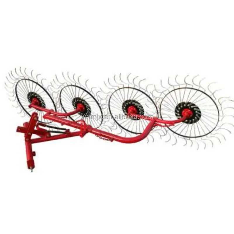 

Wheel rotating finger hay rake loaded tractor farm equipment tractor load of high performance rotary finger wheel hay rake