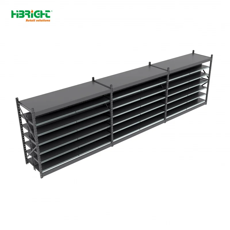 custom.Highbright Double-Sided & Single Sided Metal Supermarket Rack 10 Shelves 2100mm Height Fruit Vegetable Display Retail
