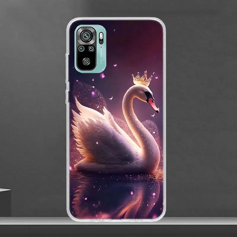 White Swan Grace Art Soft Phone Case for Xiaomi Redmi Note 13 12S 12 11S 11 11T 11E 10S 10 Pro Plus 9S 9 8T 8 Cover Coque Shell