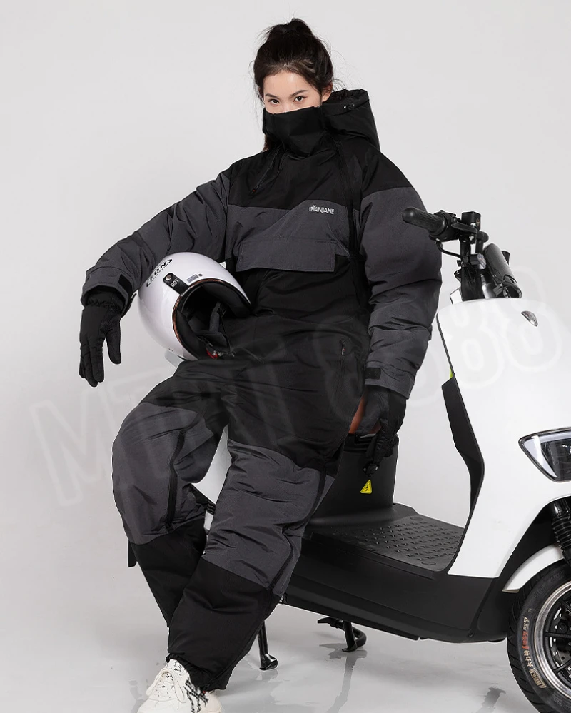 Winter Snowmobile Riding Coldproof Clothing Cotton Jumpsuit Thickened Waterproof Kart Suit Outdoor Fishing Suit Skiing Set