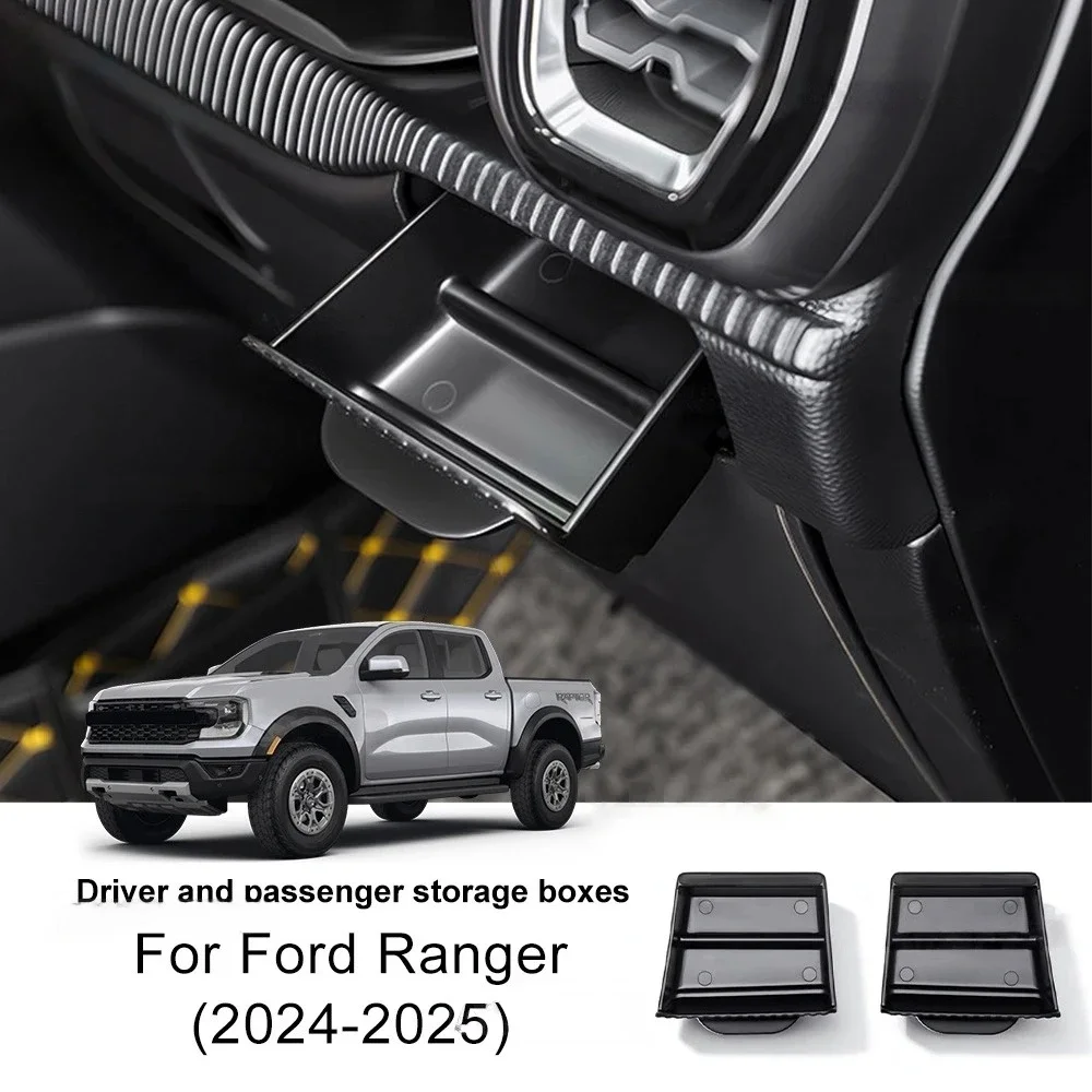 2 Stück Links+Rechts für Ford Ranger 2024-2026 Lüftungsschlitz-Organizer für den Stauraum unter dem Sitz Auto-Zubehör Innenraum-Aufbewahrung – Detail 1
