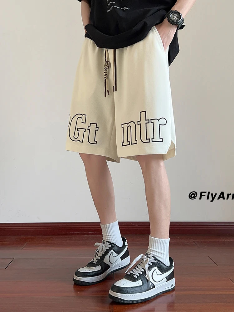 

Американские спортивные брюки для мужчин, летние свободные повседневные брюки-капри, модные прямые брюки для подростков и студентов, брендовые баскетбольные штаны