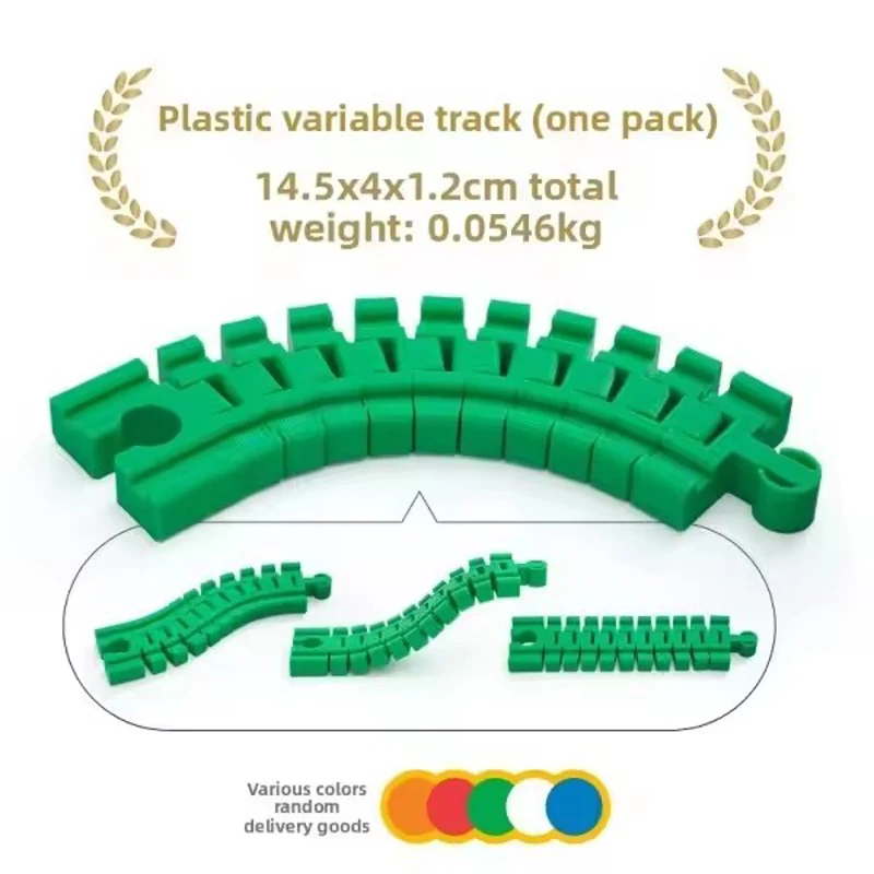 Wooden Train Track Accessories Plastic Flexible Tracks Turntable Slope Bridge Fit for Brand Wood Tracks Railway Toys