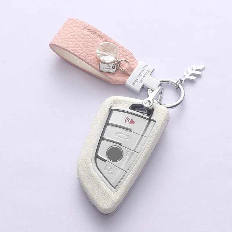 Women Car Key Case Cover Shell Fob PU Leather for BMW 2 3 5 7 Series X1 X3 X5 X6 F45 F46 G20 G30 G32 G11 G12 F48 G01 F15 F85 F16