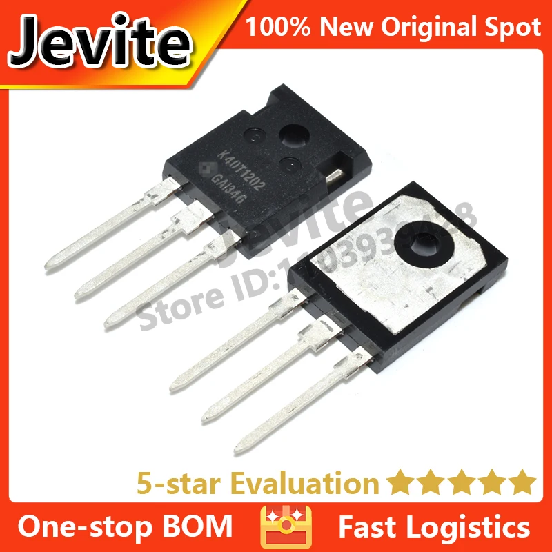 

Jevite 100% New Original electronics Controller 5-10 units/lote K40T1202 IKW40N120T2 TO-247 1200V 40A IGBT Triode Transistor