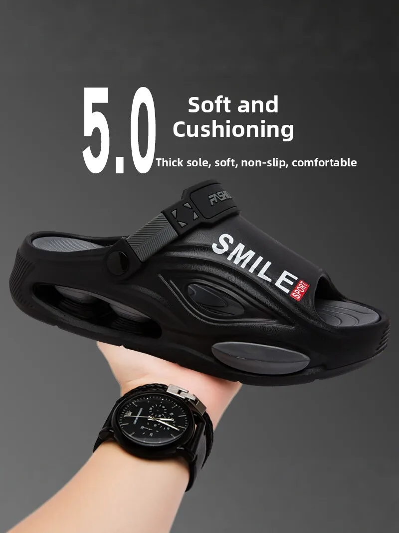 

Men's Summer Outdoor Wear Anti-Slip Driving Two-Purpose Slip-On Sports Beach Shoes Comfortable EVA Material Casual Slippers