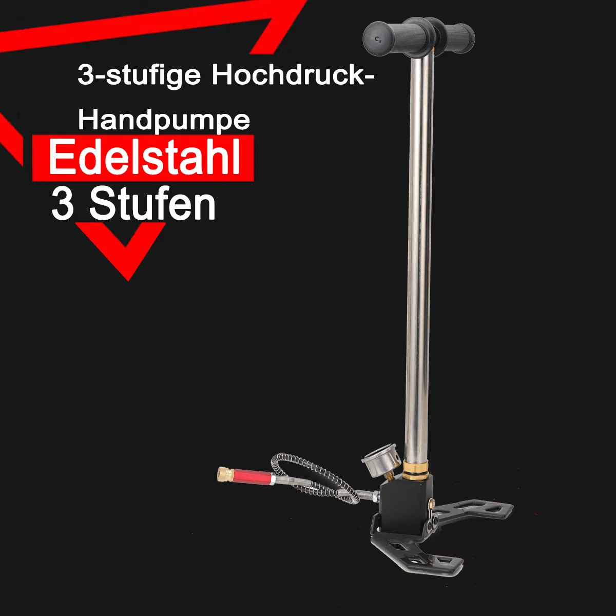 3-Stufen-PCP-Pumpe + Manometer 4500PSI Reifen Kajak Ball Aufblasbare Gewehrluftpumpe Füllständer Hochdruck-Handpumpe – Detail 17