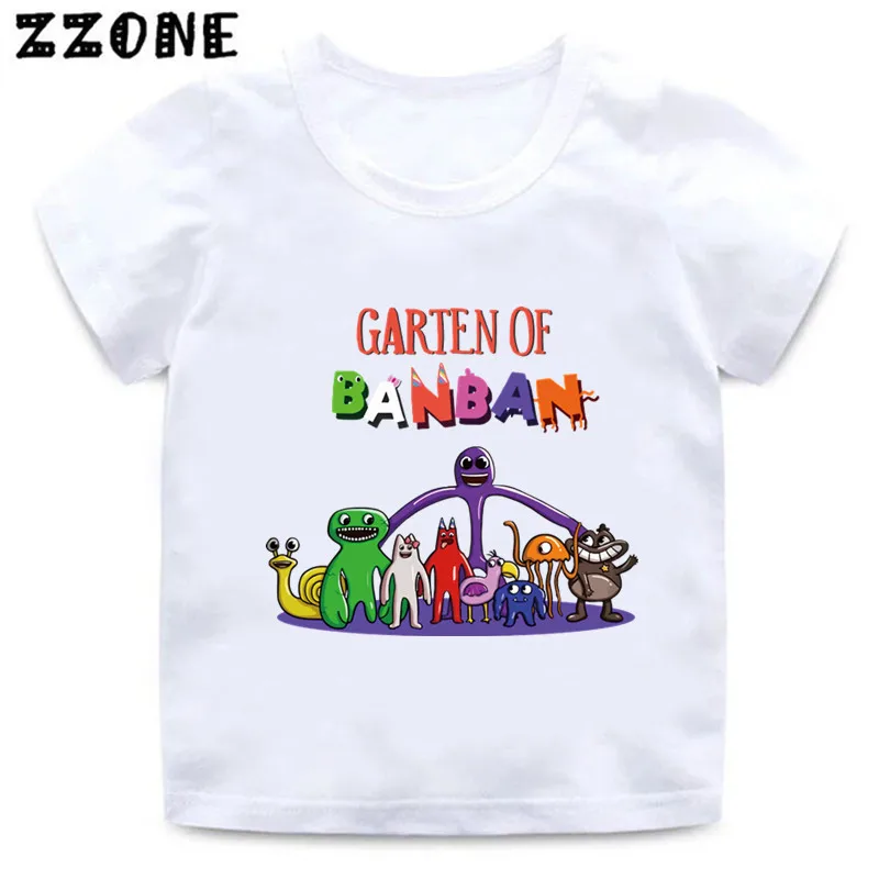 Gorąca gra Garten z nadrukiem Banban z kreskówki koszulki dla dzieci śliczne śmieszne dziewczyny ubrania dla chłopców T shirt letnie dzieci topy,