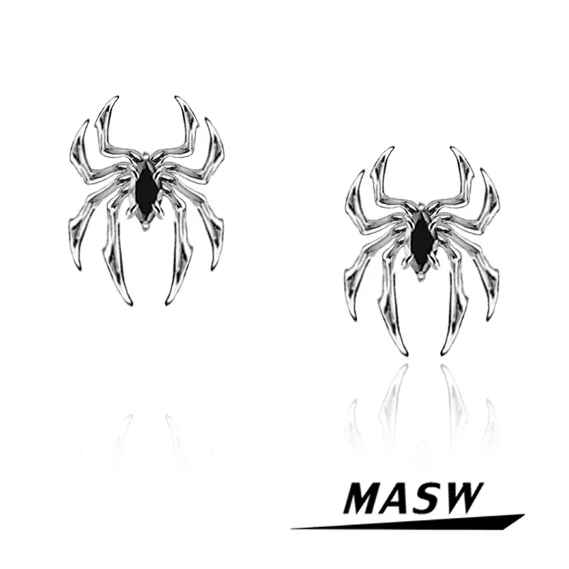 MASW Jewelry Personality Spider Earrings Delicate Design Hip Hop High For Women Fashion Accessories 2024 Trend New Hot Selling