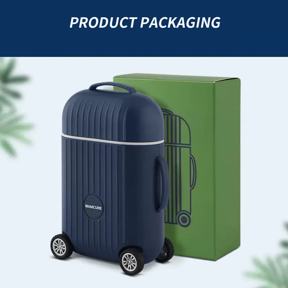 8ピースクリエイティブステンレス製爪切りセットミニスーツケースデザイン家庭用爪切りツール