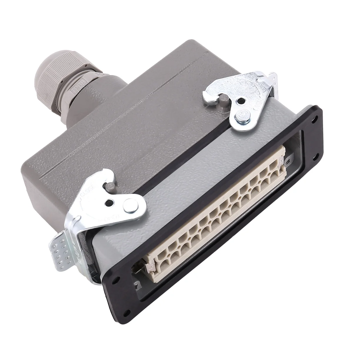 Rectangular H24B-He-024-1 Heavy Duty Connectors Power 24 Pin Cores Line 16A 500V Screw Feet Aviation Plug Socket,139x43x72Mm