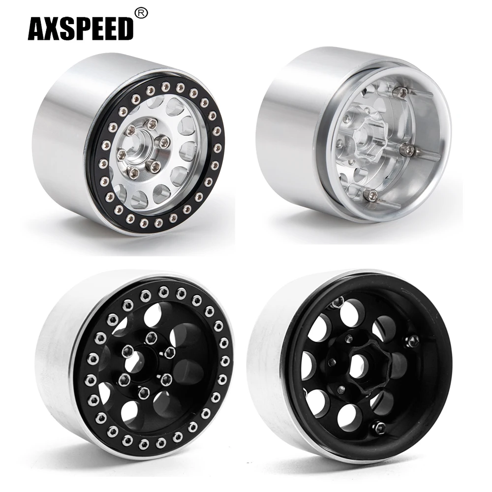 

AXSPEED 4Pcs Metal 1.9" Beadlock Wheel Rim for 1/10 RC Crawler Car Axial SCX10 TRX4 Accessories