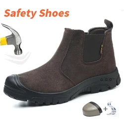 Men's Safety Boots Welder Work Shoes Anti-Smash Indestructible Steel Toe Security Footwear Durable Protection for Heavy Duty Use