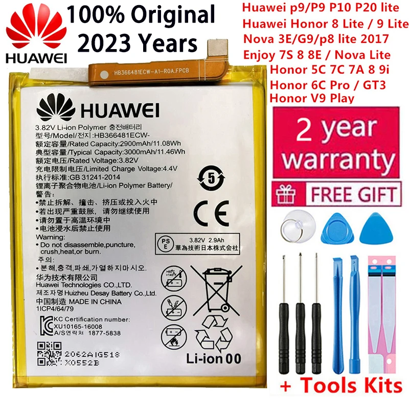 Original Battery For Huawei Honor Mate Nova 2 3 5C 5A 6A 7 7C 7A 7X 8 8A 8C 8X P8 9 Y9 P9 10 P10 20 P20 Lite Pro Plus Batteries