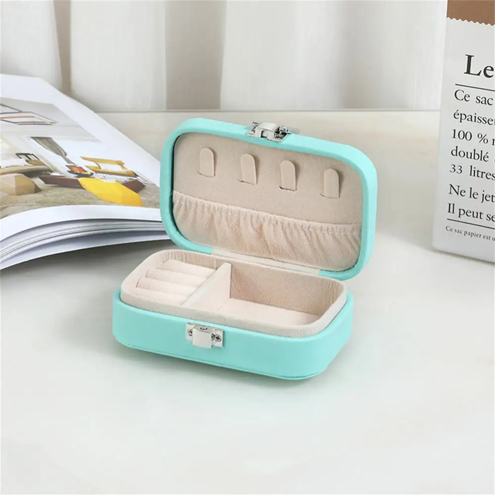 Candy Color Jewelry Box 2022 New Fashion Simple Necklace Earrings Rings Display PU Leather Casket Portable Jewelry Organizer