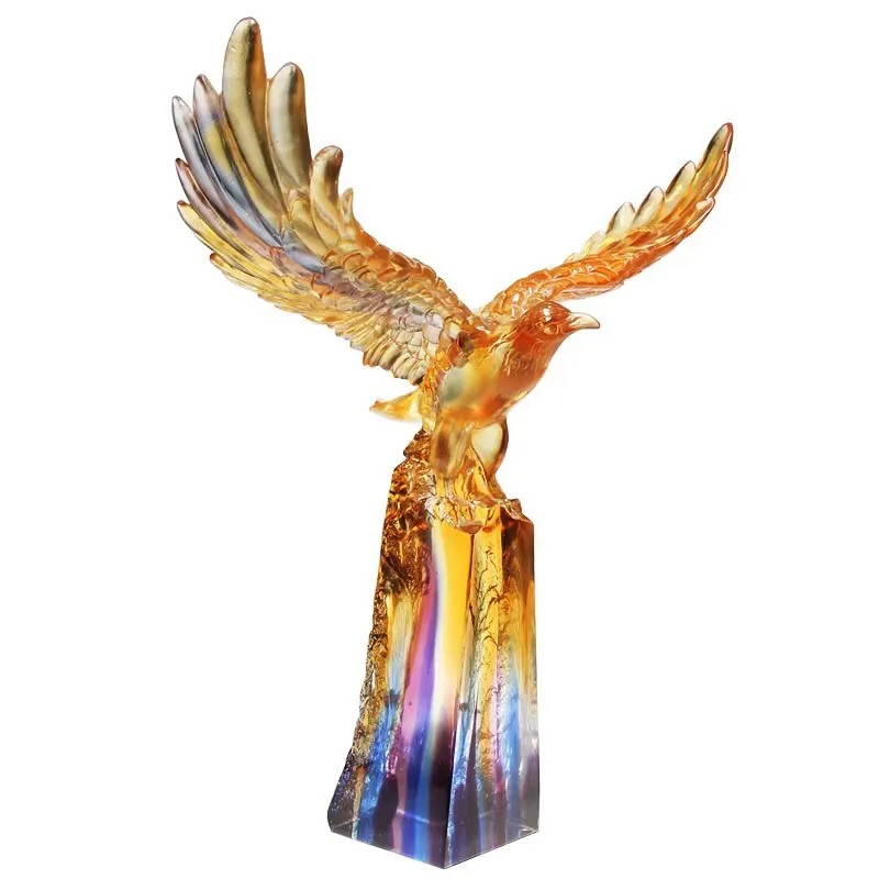 Zibo Liuli Exhibition Grand Eagle Company Opening Gift Ornament Office Table Home Decoration Creative