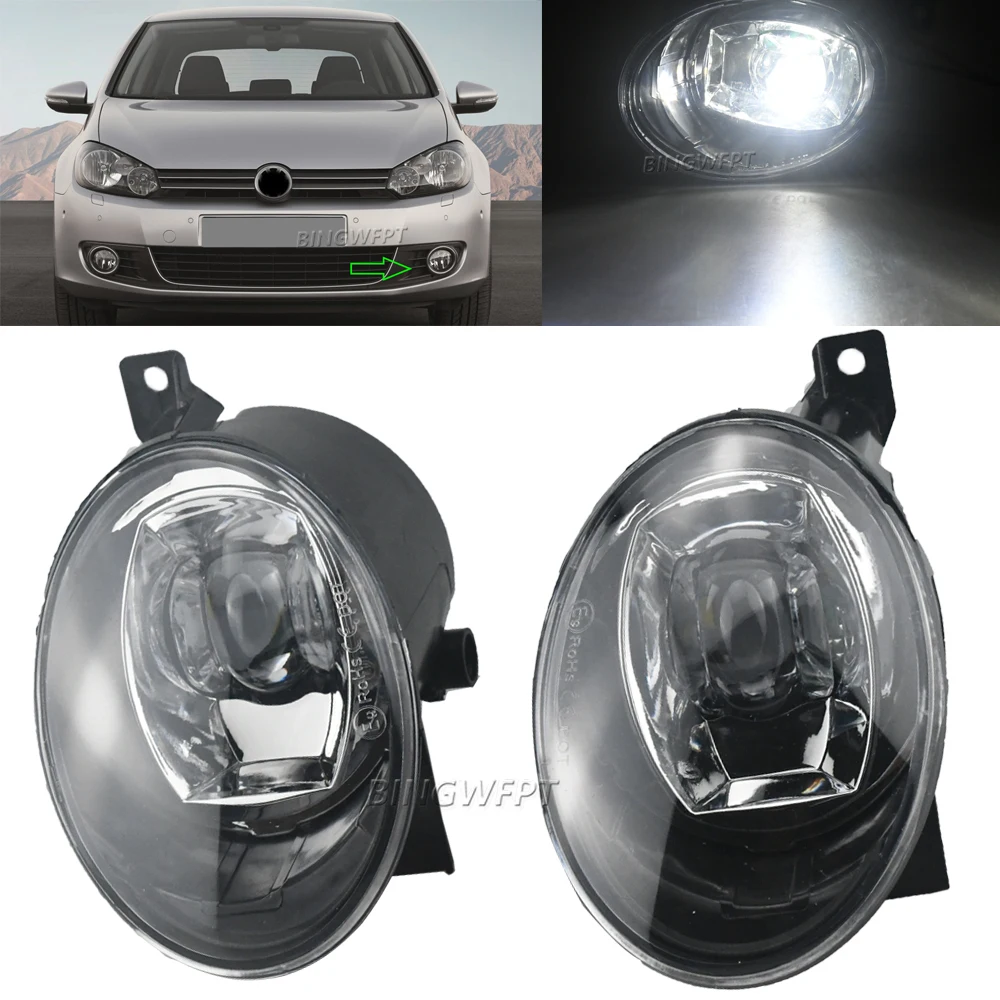 LED Fog Lights Assembly with Lens Daytime Running Lamp For VW Golf 6 MK6 typ 5k 2008~2012 Golf Plus Cabriolet Variant Wagon