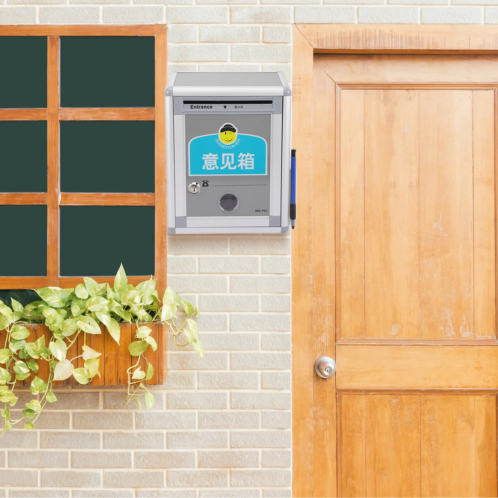 lockable-wall-mounted-suggestion-box-heavy-duty-rust-resistant-letter-mailbox-for-commercial-business-outdoor-indoor-voting