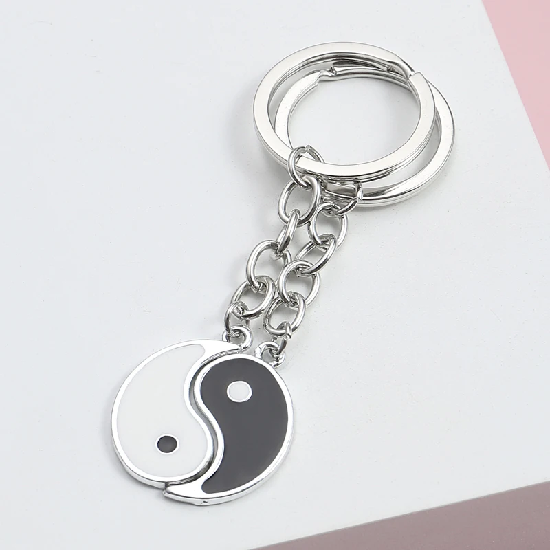 Paare passender Schlüsselanhänger Zubehör Geschenkartikel Yin Yang Charms Kette Großhandel gepaart Bff Schmuckhalter 2023 – Detail 4