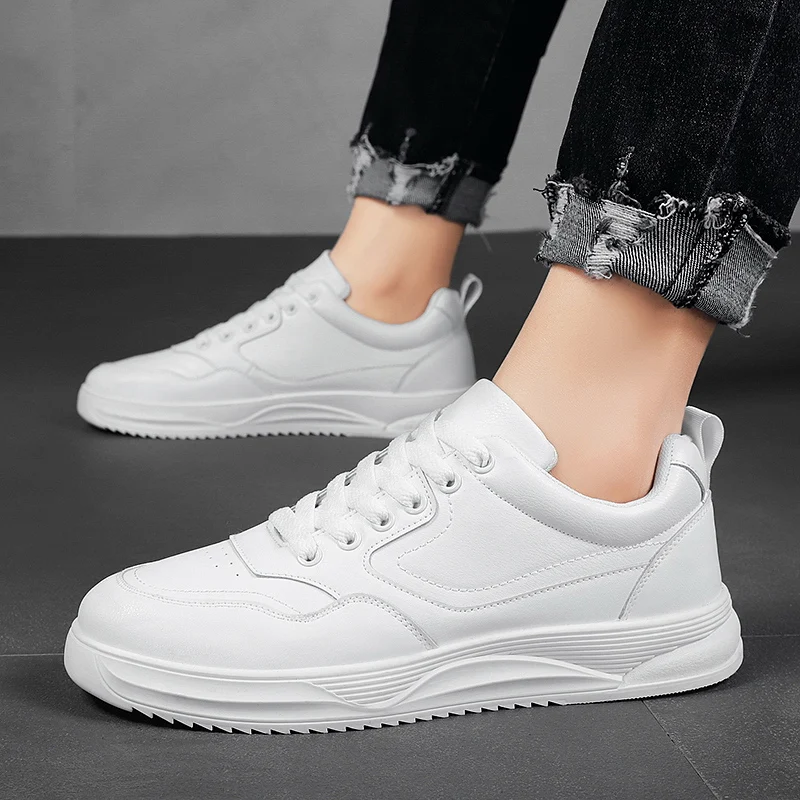 Original Spring Leather Men Low-top Shoes Breathable Flat Teenager Sneakers Casual High Quality White Non-slip Zapatillas Hombre