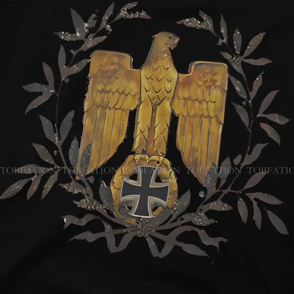 Gold Eagle With Iron Cross Unique TShirt Iron Cross Top Quality Hip Hop Clothes T Shirt Stuff