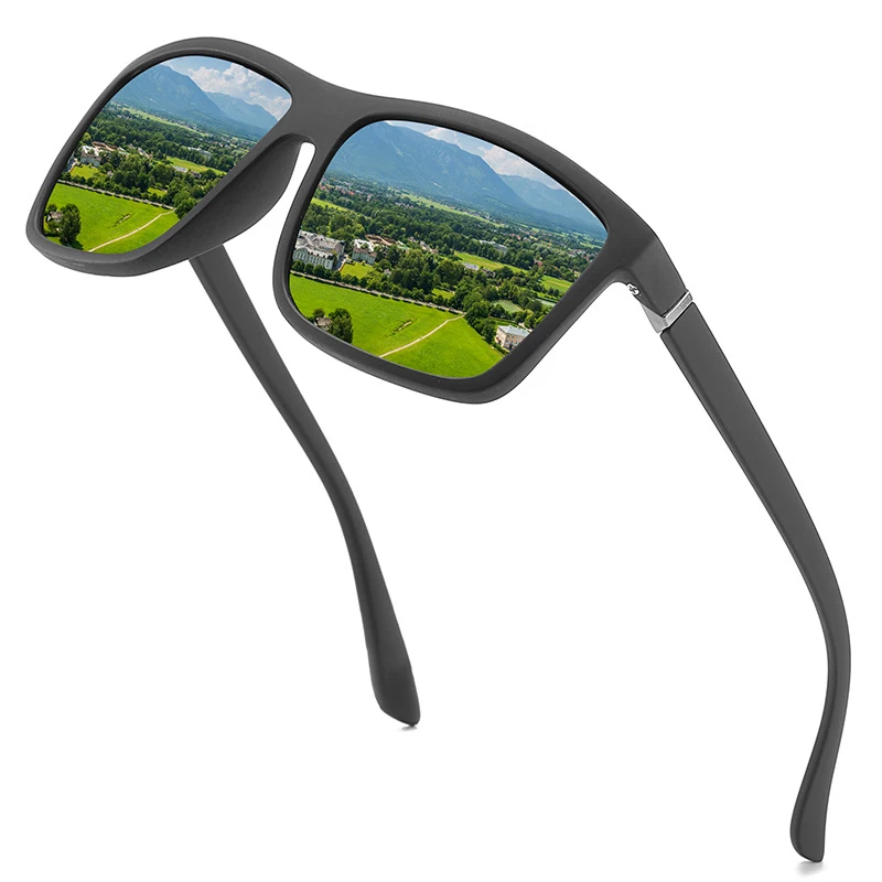 1Pcs Man Cycling Glasses Square Sunglasses Polarized Man Cycling Driving Square Frame Fashion Sun Glasses UV400 Sport Sunglasses